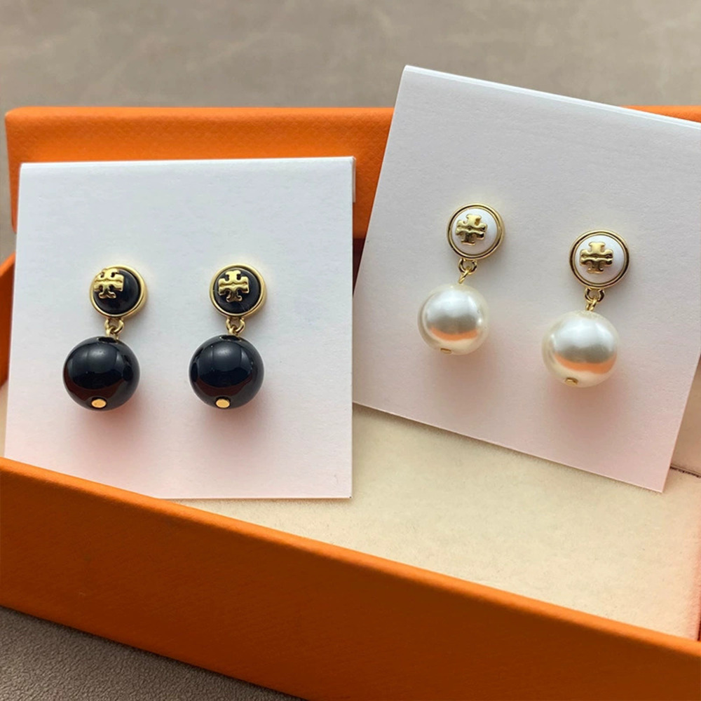 Tory Burch Gold Plated Double Faux Pearl